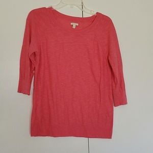 Sonoma 3/4 Sleeve Coral Light Sweater